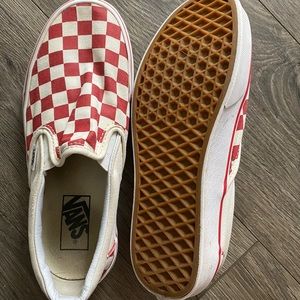 Vans Red Checkerboard Slip-Ons